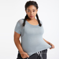 Plus taille active usure rapide sport sèche à manches courtes courte entraînement aisse aisse top t-shirt femme plus taille